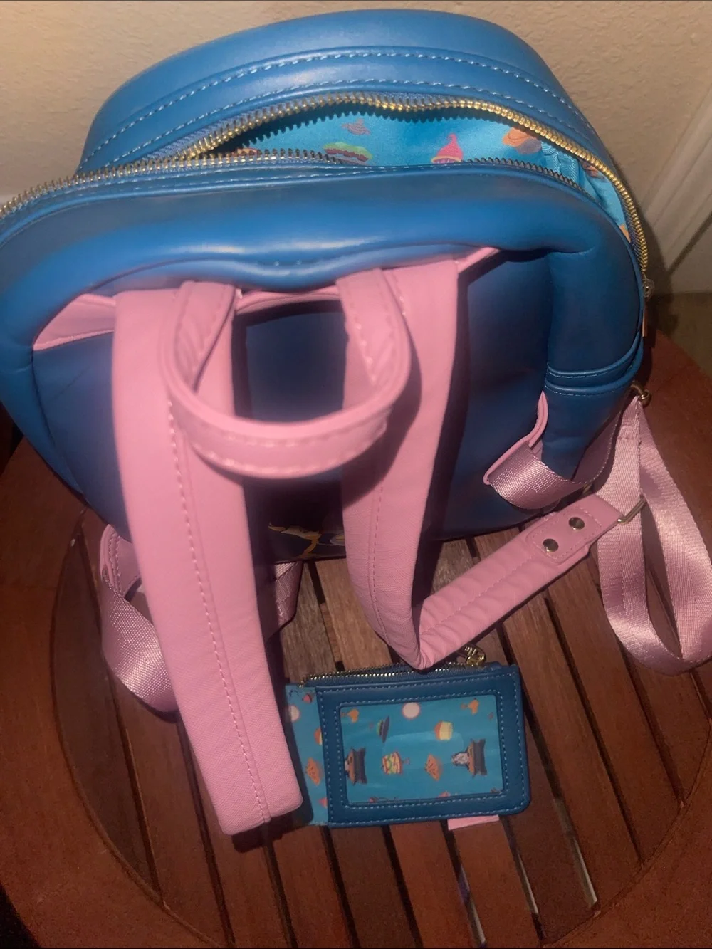Loungefly Blue Belle 'Be Our Guest' Mini Backpack with Cardholder